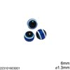 Plastic Evil Eye Bead 6mm with 1.2-1.3mm hole
