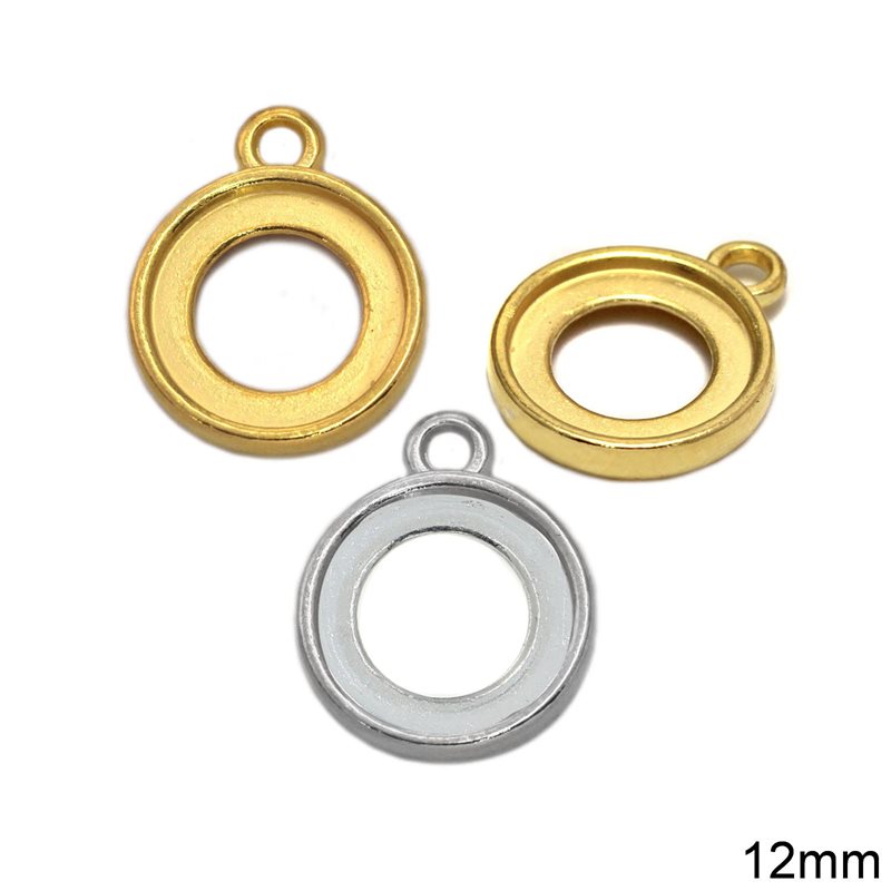 Casting Pendant Double-sided Cup for Cabochon Stone 12mm