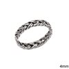 Silver 925 Braided Ring Oxyde 4mm