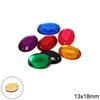 Plastic Faceted Oval Sew-on Stone 13x18mm