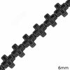 Hematine Cross Beads 6mm