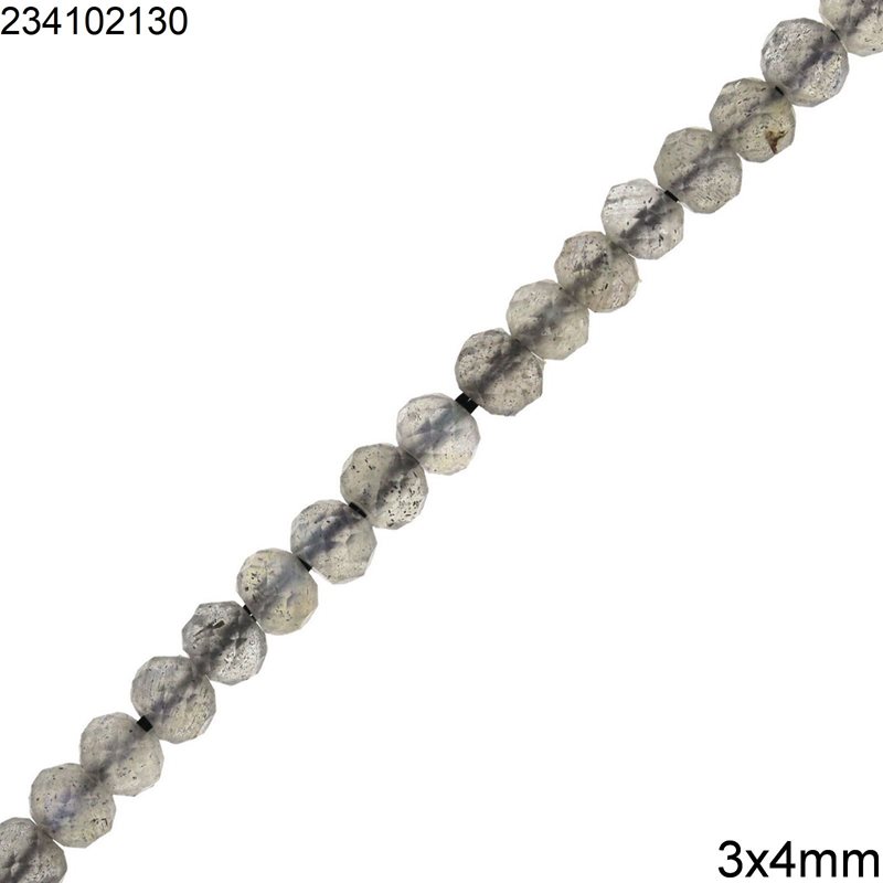 Labradorite Faceted Rondelle Beads 3x4mm