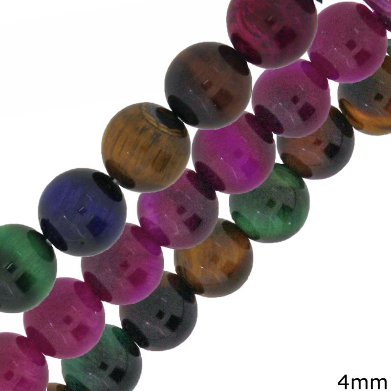Χάνδρες Μάτι Τίγρης 4mm