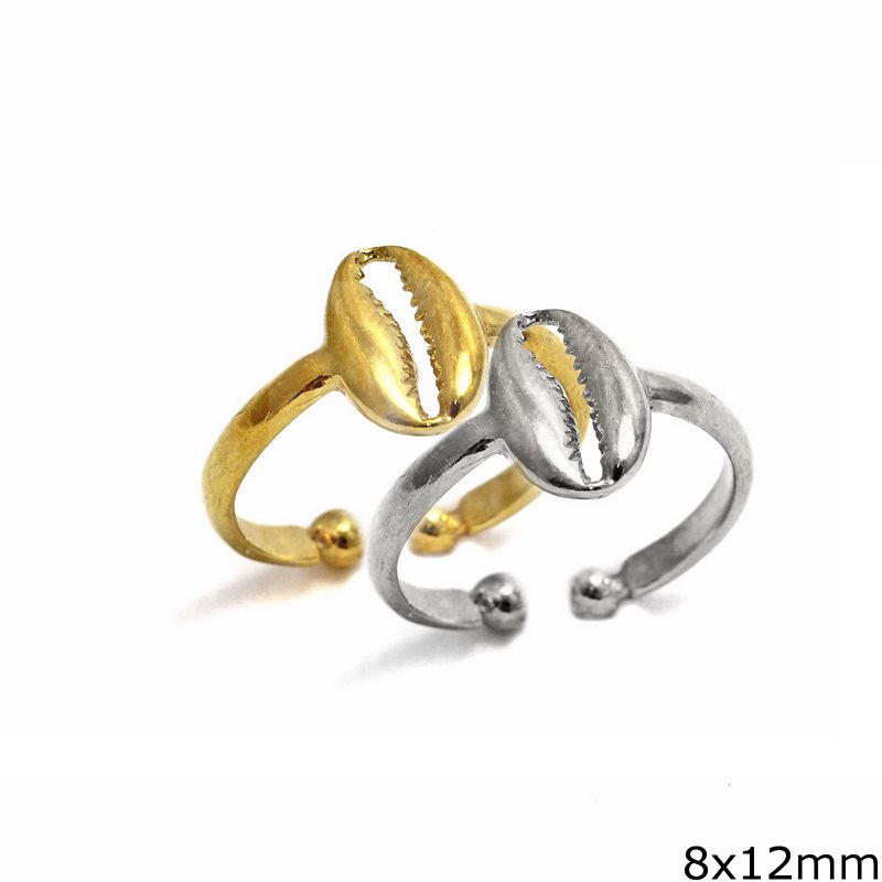 Silver  925 Seashell Ring 8x12mm