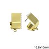 Iron Earring Stud 16.8x10mm with Closed Loop, Gold plated NF