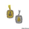 Silver  925 Pendant Holy Mary 10x12mm with zircon 