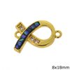 Metallic Spacer Fish with Abalone Shell 8x18mm