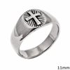 Silver  925 Ring with Oval Cross 11mm