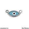 Silver 925 Spacer & Pendant Evil Eye with Mop-shell 5x10mm