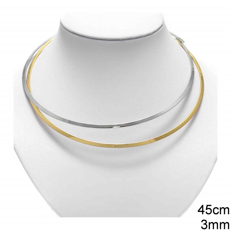 Stainless Steel Flat Collar Necklace 3mm