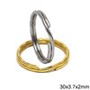 Iron Hammered Split Ring 30x3.7x2mm 