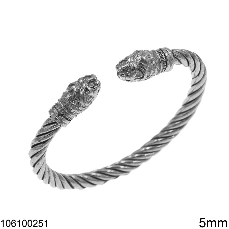 Silver 925 Bracelet Lions 5mm, Oxisided