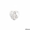 Mop-shell Spacer Heart Holy Mary 15mm