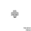 Casting Cross Bead 7x3.2mm with 2mm Hole 