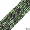 Ruby Zoisite Faceted Round Beads 2mm