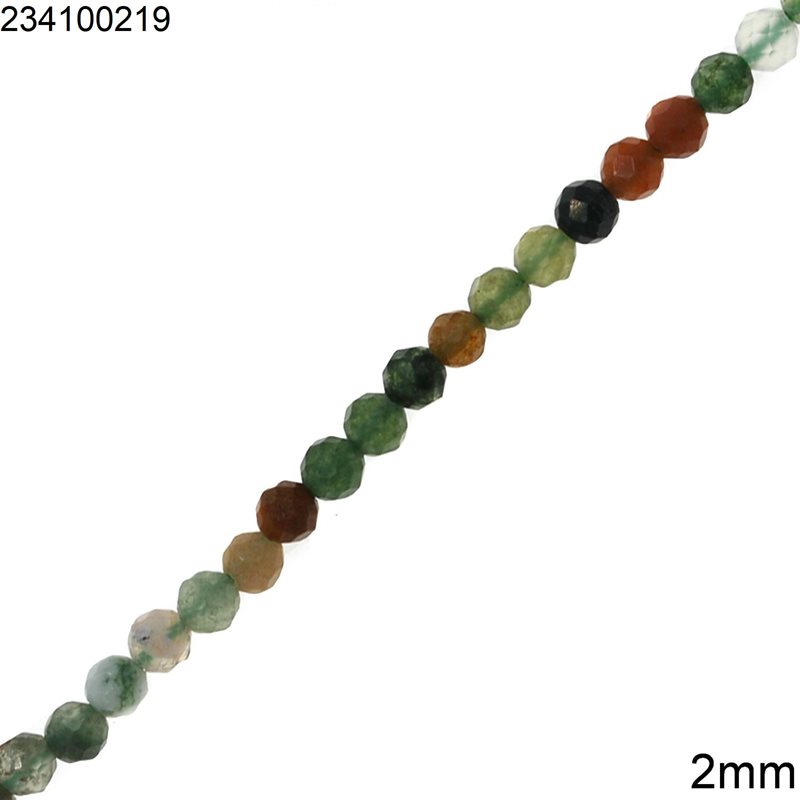 Agate Faceted Round Beads 2mm