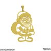 Stainless Steel New Years Lucky Charm Santa Claus 70mm