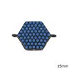 Metallic Spacer Hexagon with Zircon 15mm