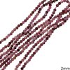 Ruby Faceted Round Beads 2mm
