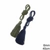 Twist Double Shiny Cord 6mm, 45cm Length with Polyester Tassel 10cm