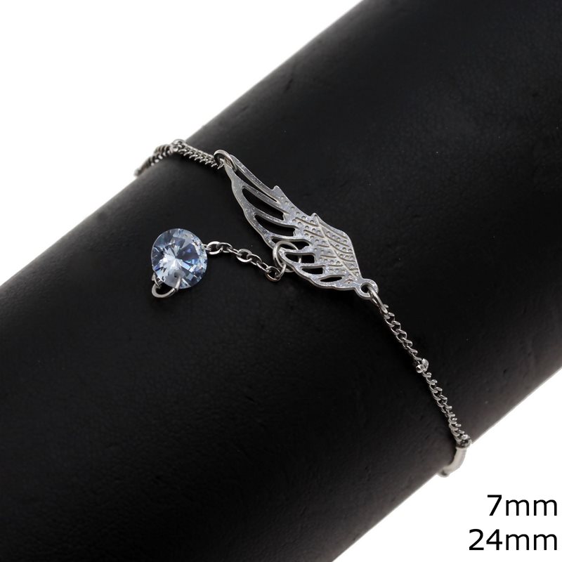 Stainless Steel Anklet Wing 24mm,25cm