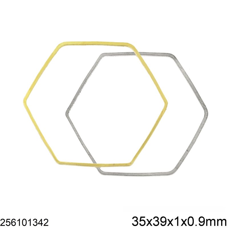Κρίκος Μπρούτζινος Εξάγωνο 35x39x1x0.9mm