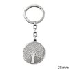 Stainless Steel Finished Keychain Tag, Tree 35mm