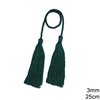 Twist Cord Shining 3mm, 25cm Length with Polyester Tassels 10cm