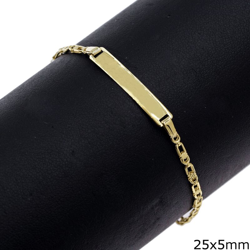 Gold Bracelet Tag  25x5mm K9 1.64gr