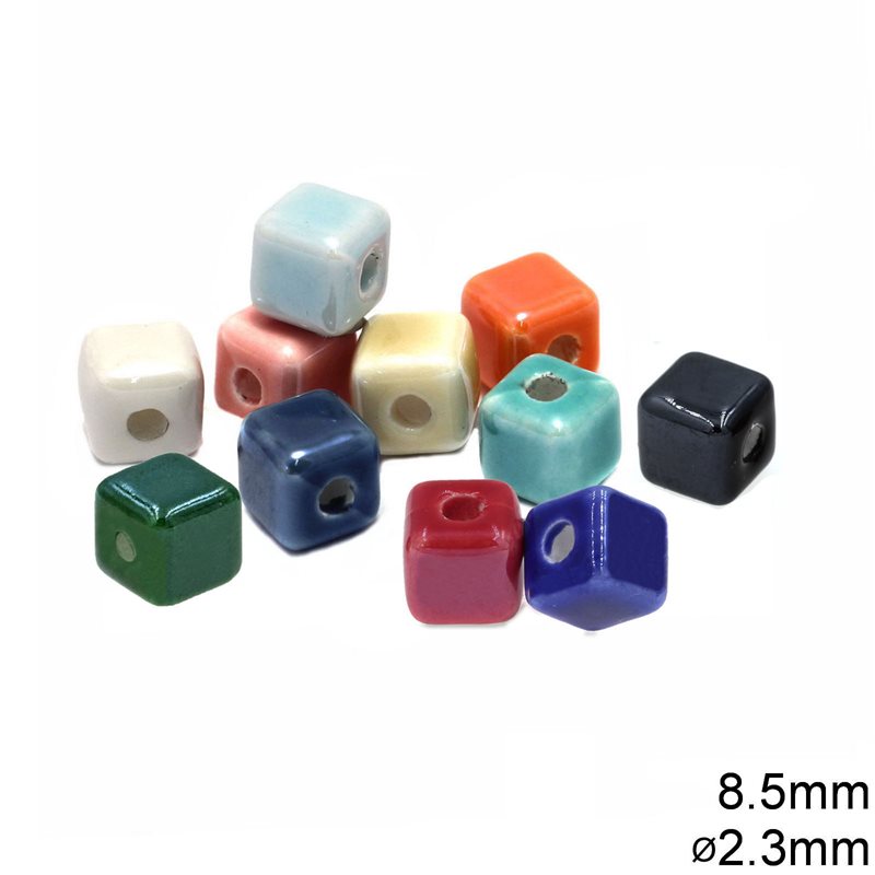 Ceramic Cube Bead 8.5mm