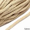 Flat Braided Cotton Cord 7x4mm