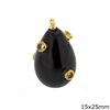 MOP Shell Egg Pendant with Zircon 15x25mm