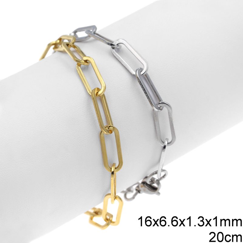 Stainless Steel Bracelet 16x6.6x1.3x1mm
