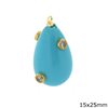 MOP Shell Egg Pendant with Zircon 15x25mm