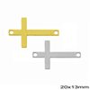 Brass Stamped Spacer Cross 20x13mm