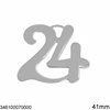 2024 Stainless Steel New Years Lucky Charm "24" 41mm