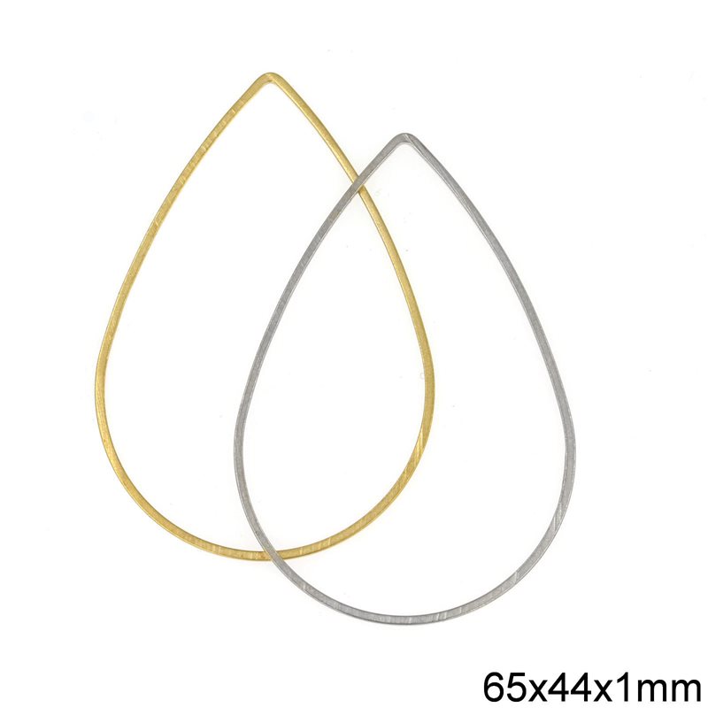 Brass Pearshape Flat Ring 65x44x1mm