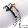 Stainless Steel Oval Chain Bracelet and Cross