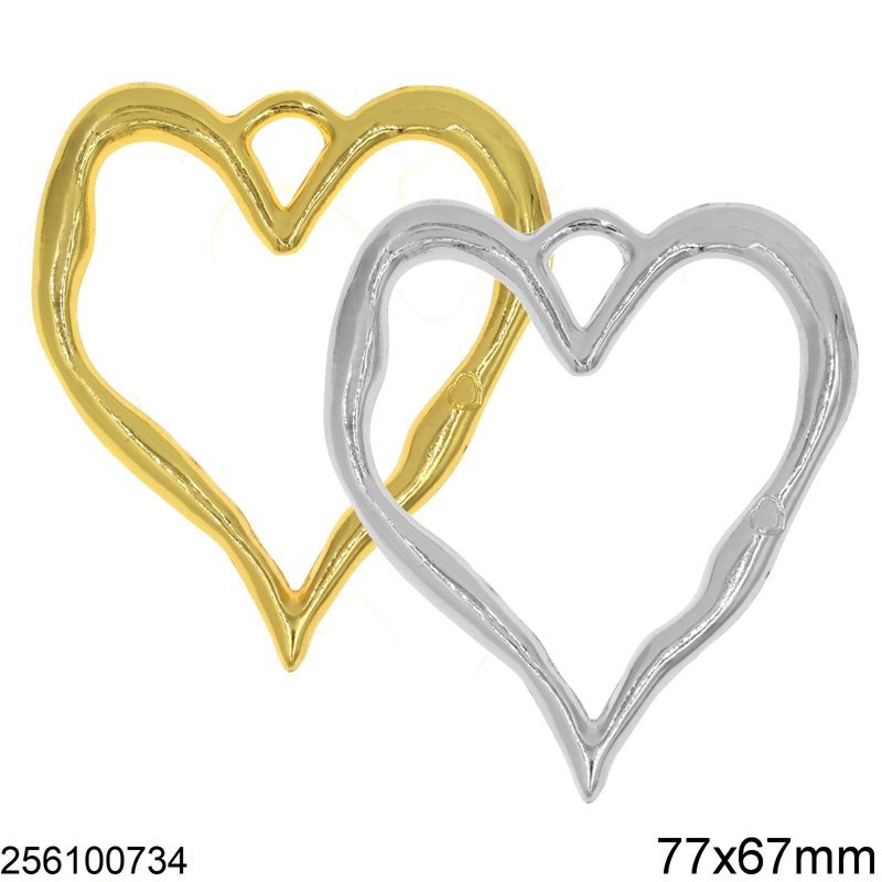 Μενταγιόν Χυτό Καρδιά Περίγραμμα 77x67mm