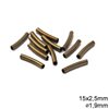 Brass Curved Tube Bead 15x2,5mm with 1,9mm hole