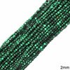Malachite Faceted Round  Beads 2mm