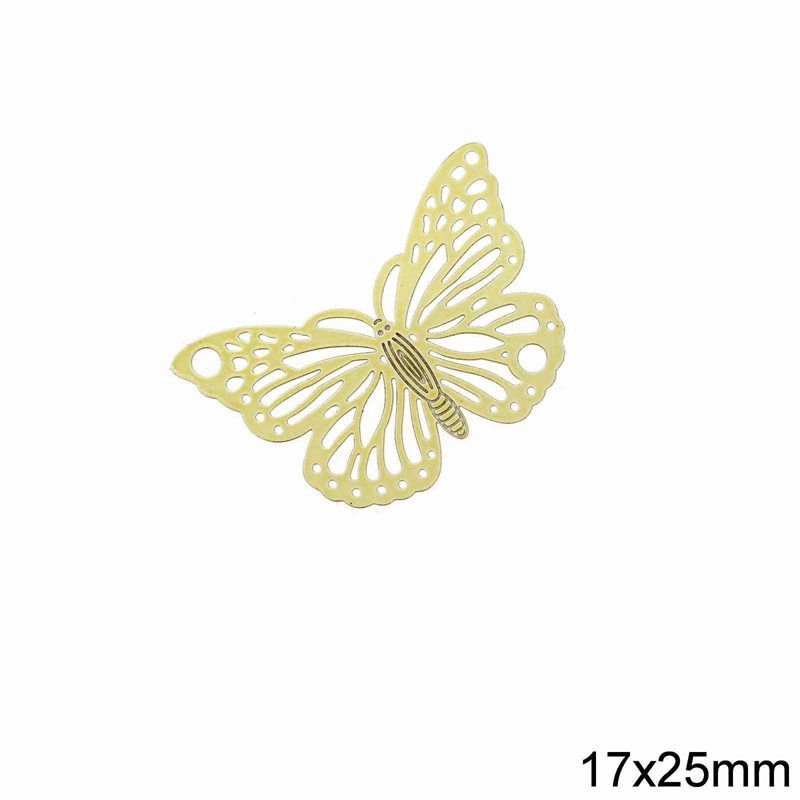 Brass Filigree Butterfly Spacer 17x25mm