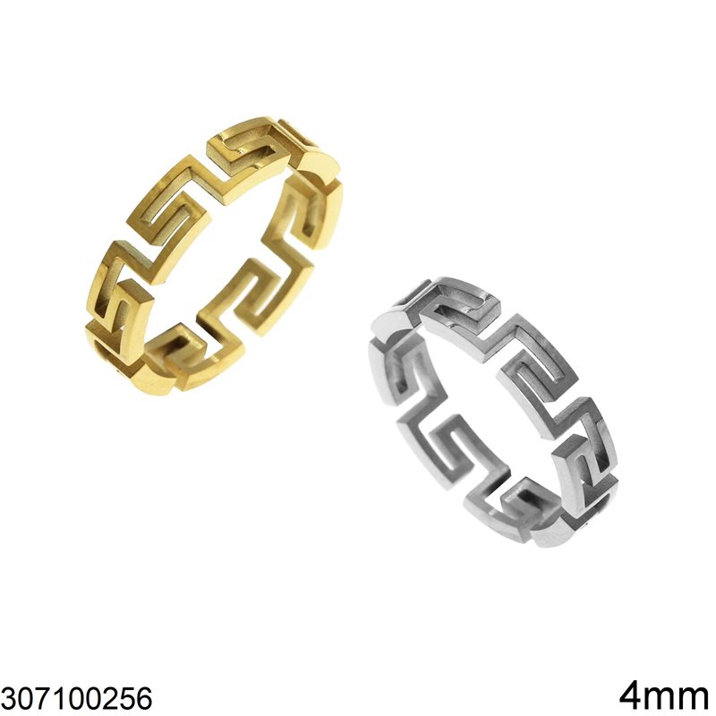 Stainless Steel Ring Meander 4mm