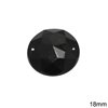 Plastic Round Faceted Sew-on Stone 18mm