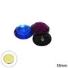 Plastic Round Faceted Sew-on Stone 18mm