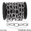 Stainless Steel Oval Link Chain Rope Textured 14.6x8.8x1.8mm