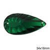Plastic Faceted Sew-on Pearshape Stone 34x18mm