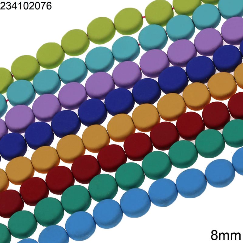 Hematite Disk Coin Beads 8mm