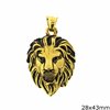 Stainless Steel Pendant Lion's Head 29x44mm