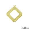 Brass Stamped Rhombus with Greetings 40x35mm